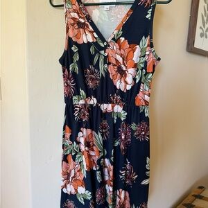 French Grey Pink Sleeveless V-Neck Sundress